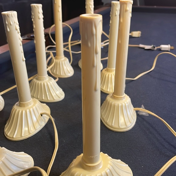 Vintage Electric Candolier Indoor Christmas Candle Lamp, Ivory Plastic - Picture 2 of 4